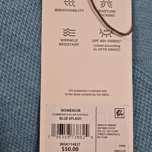 NWT Walter Hagen Women's Clubhouse Scallop Sleeveless Polo Size M - Picture 6 of 7